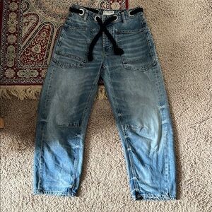 We The Free Moxie Barrel leg Tie jeans
